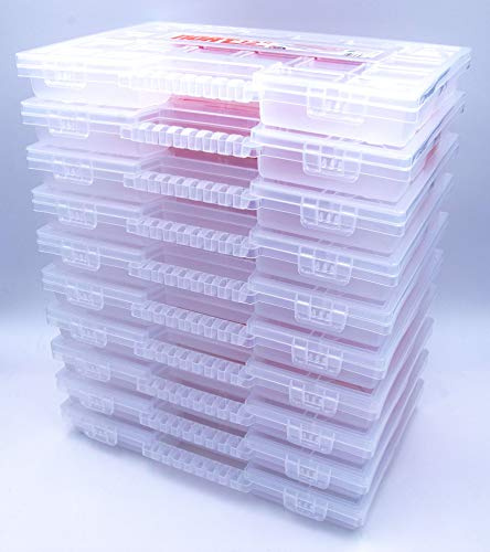 10er Set Sortimentskasten Kunststoff Aufbewahrungsbox NORT12 transparent & stapelbar