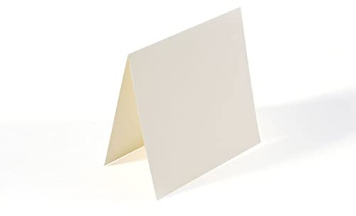 Vaessen Creative Florence Petites Cartes Carrées, Ensemble de 25, Ivoire, Enveloppes Assorties Disponibles