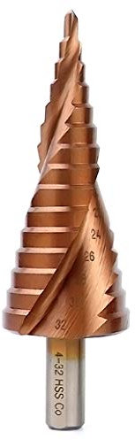 Meichoon HSS Grande Step Drill Bit 4-32mm Cobalto M35 Spirale Groove Pagoda Step Drill Bit Set Foro Alesatore Triangolo Maniglia HSS Co Drilling Counterbore DC17B