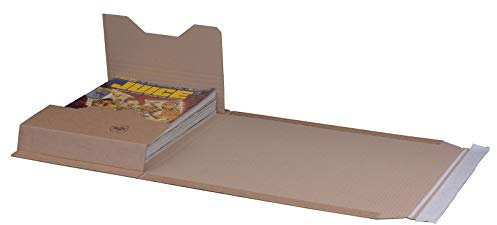 KK Verpackungen® Höhenvariable Versandverpackung für Büchersendungen | 25 Stück, DIN C4+, 335x275x80mm | Buchverpackung, Wickelverpackung mit Selbstklebeverschluss & Aufreißfaden