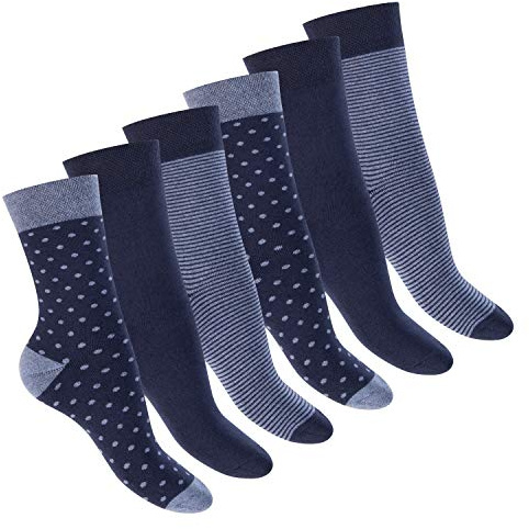 Footstar Calcetines térmicos para mujer (6 pares), azul marino, 39-42