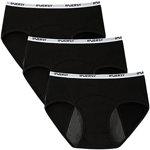 INNERSY Periodenunterschwäsche Mädchen Leichte Blutung 8-16 Jahre 3er Pack | Menstruationsunterwäsche Kinder Baumwolle, Waschbare Period Panties, Unterhosen Teens Auslaufsicher, Periodenslip Teenager