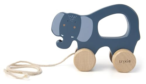 Trixie Holz-Nachziehtier Mrs Elephant Elefant blau