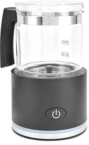 Dilwe Montalatte in Vetro riscaldabile, montalatte Automatico Caldo Freddo, mescolatore per Cioccolato, Adatto per mescolare Latte in Polvere, Cioccolato in Polvere, Latte Caldo