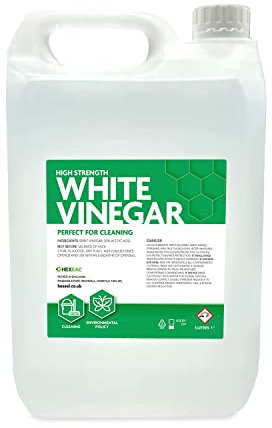 Hexeal High Strength White Vinegar 5L – 20% Strong White Cleaning Vinegar for Sanitising & Cleaning – Suitable for Use in the Garden – Deodorises & Removes Grime