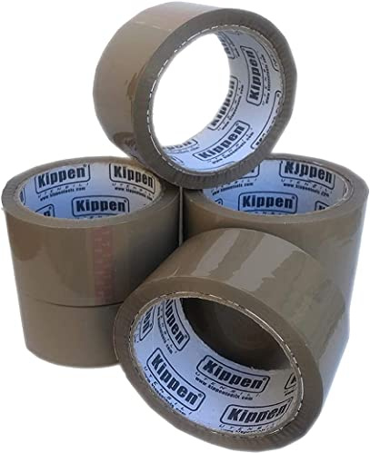 kippen 9004A1 - Packung mit 6 Rollen Klebeband braun für Verpackungen. Maße: 50 m x 48 mm.