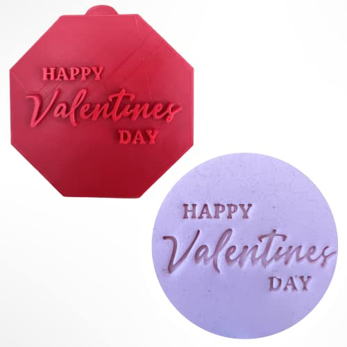 Happy Valentines Day Fondant Stamp Debosser Cupcake Icing Cookie Decoration Cake Scrabble (6cm)