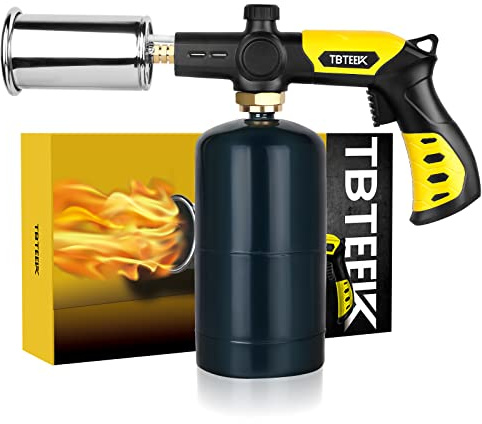 Powerful Cooking Torch, TBTEEK Sous Vide Propane Torch, Kitchen Culinary Grilling Torch Lighter for Searing Meat, Charcoal Lighter, BBQ and Campfire Starter (Tank Not Included)
