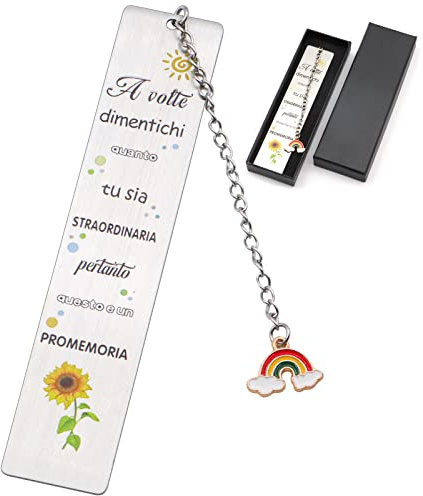 VEGCOO Segnalibro Amicizia Regalo Personalizzato in Metallo, Inspirational Frasi Marcatori di Pagina per Migliore Amico Laurea Compleanno (B)