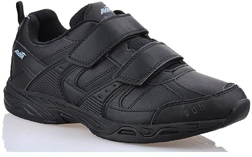 Mens Non Slip Memory Foam Wide FIT Walking Running Sports Strap Trainers Shoes Black