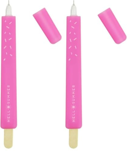Legami ICE0001 Hello Summer Gelschreiber, Pink, Medium (Packung mit 2)