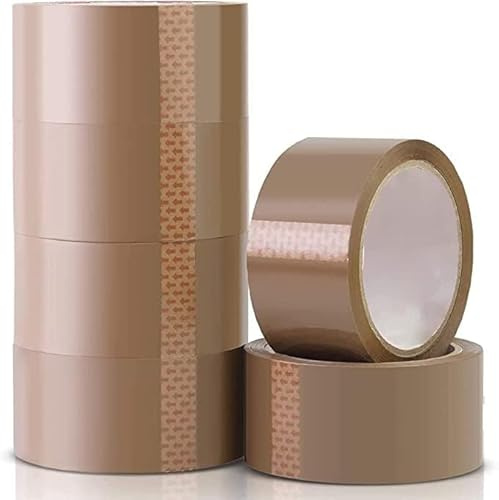 Smooth Papers 48mm x 66m Parcel Packaging Adhesive Brown tape | Packaging Tape Rolls for, Boxes, Postage | Moving House Essentials (6, Brown)