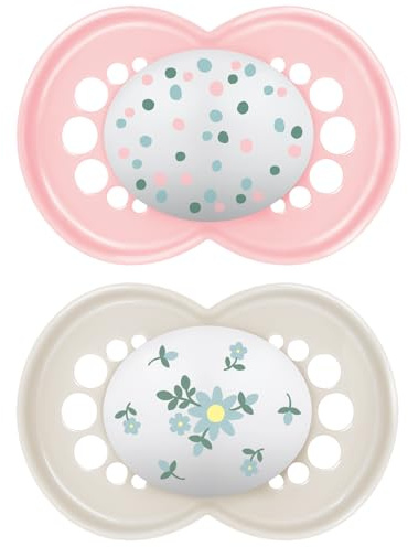MAM | Ciuccio originale classico 18+ mesi (2 pezzi) colore casuale – Ciuccio in silicone simmetrico e anatomico – tettarella con scatola di trasporto e sterilizzazione