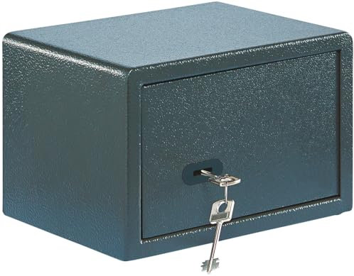BURG-WÄCHTER Möbeltresor mit Schlüssel, Inkl. Fachboden, Zur Wand- und Bodenbefestigung, 6,7 l, 7 kg, Pure-Safe PS 110 K, anthrazit