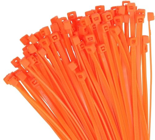 Mini Skater 6 Inch Multi-Color Multi-Purpose Heavy Duty Nylon Zip Cable Ties (200, Orange)