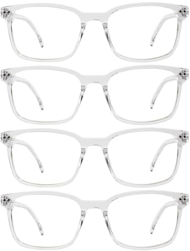 WEMOOTANTS 4 Packs Large Reading Glasses 2.75 Women's Square Clear Readers 1.00 1.25 1.50 1.75 2.00 2.25 2.50 2.75 3.00 3.50 4.00
