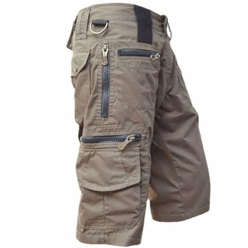 Generisch Cargohose Herren 3/4 Outdoor Hose Wanderhose Leicht Atmungsaktiv Shorts Sommer Freizeithose Mit Taschen, M-5XL