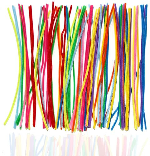 Pfeifenreiniger Bunt zum Basteln, 200 Stück Pfeifenputzer Set Chenilledraht Biegeplüsch Basteldraht Pipe Cleaner Basteln Pfeiffendraht Macaron Pfeifenputzer (0.6 x 30cm)