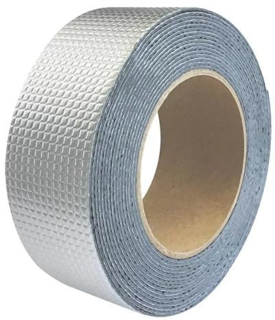 GSJNHY Butyl Band Wasserdichtes Klebeband, hohe Temperaturbeständigkeit, Aluminiumfolie, verdicktes Butylband, Wand, Pool, Dach, Riss, Kanalreparatur, versiegelte Selbstklebebänder(Size:5M_5CM)