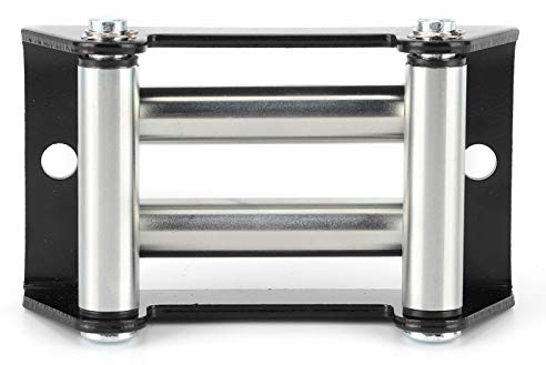 Winch Roller Fairlead,110mm 4.3in Hole Distance Winch Roller Guide Universal Mount Cable Guide Metal Fairlead Cable with Strong Construction,128x75x46mm