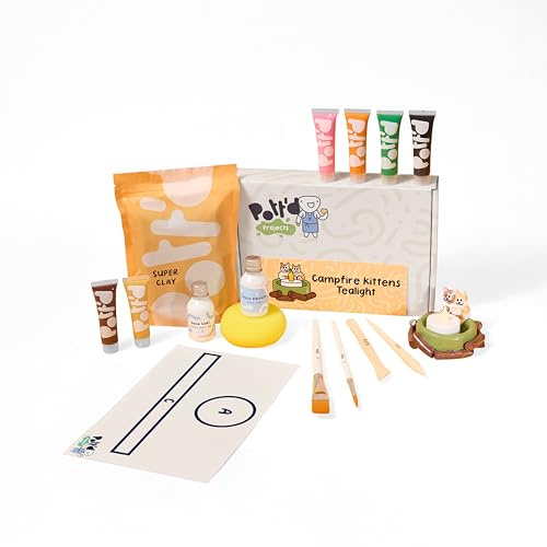 Pott'd Mini-Töpfer-Sets | Lufttrocknendes Töpferset für Erwachsene | Mit Farben, Töpferwerkzeugen und lufttrocknendem Ton ganz ohne Brennen | KOSTENLOSE Online-Anleitung | Perfekt für Anfänger