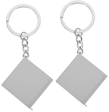 ANDRESLAD 4 Pièces porte-clés ruban à mesurer cotillons ruban à mesurer personnalisé compact mesureur porte clé e feuille atif mini