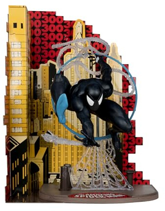 Marvel Spider-Man (Symbiote Suit) Escala 1:6 Coleccionable con Escena y cómic (basado en The Amazing Spider-Man #300) McFarlane Toys