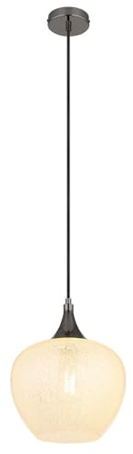 GLOBO LIGHTING Pendelleuchte Hängeleuchte Wohnzimmerlampe Glas opal gemustert 1 flammig H 120cm