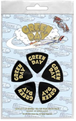 Green Day Dookie Logo Tri-Tip Guitar Pick Pack Set of 5 One Size