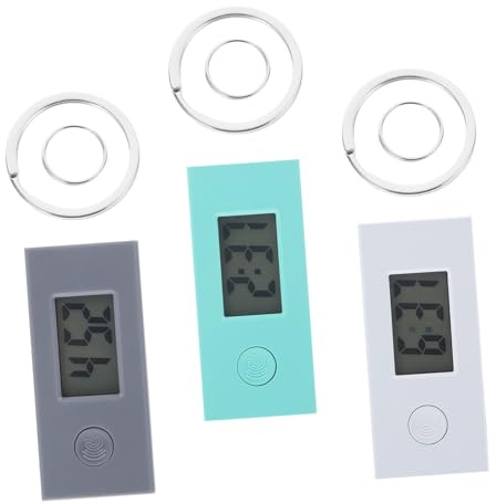 Elektronische Taschenuhr 3 Stück-pack aus Kunststoff mit Schlüsselanhänger | Kleiner Digitaluhr, Große Zahlenanzeige, Abschlussatmosph Re, für Schüler und Krankenschwestern