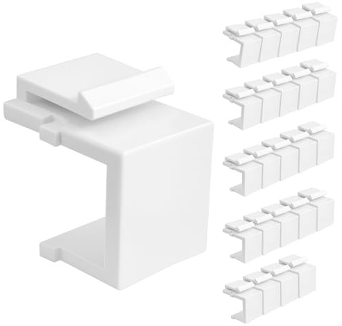 MILYARD Lot de 24 inserts de prise murale vierges pour plaque murale Keystone et panneau de brassage (blanc)