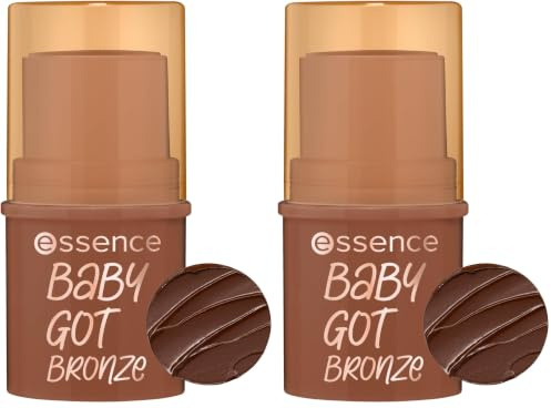 essence baby got bronze bronzing stick, Konturstift, Nr. 40, Braun, natürlich, strahlend frisch, vegan, ohne Konservierungsstoffe, ohne Parabene, ohne Mikroplastikpartikel, 2er Pack (5.5g)