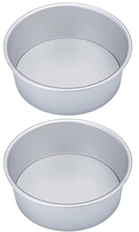 Hemobllo Molde para Pasteles Redondo de 8 Pulgadas Antiadherente Aleación de Aluminio Extraíble 2 Piezas para Hornear Pasteles Individuales y Tartas