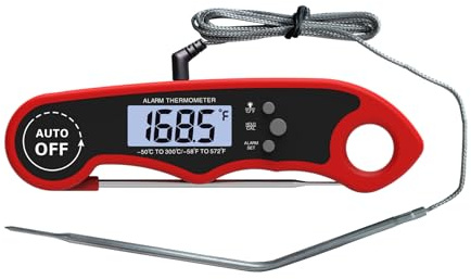 Digital Meat Thermometer, Dual Probe 2-in-1, Instant Read with Alarm and Backlight for Oven and BBQ