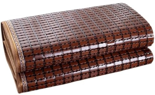 Materasso estivo pieghevole in bambù in rattan, 1 pezzo, cuscino rinfrescante a doppio tendine, liscio e confortevole, soluzione estiva per dormire a casa e a scuola