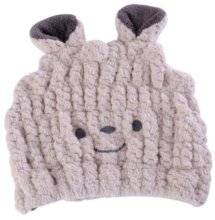 EXQUIMEUBLE Baby Hair Drying Hat for Infants – Super Absorbent Quick-dry Baby Shower Towel Cap with Smile Pattern for Newborn Bath Time