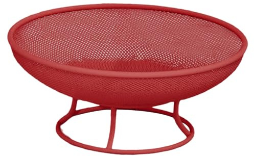 perfk Corbeille à fruits sur pied, assiette à pied, organisateur de fête, support à légumes, plateau de service pour la maison, les pâtes, l'entrée, les, Rouge