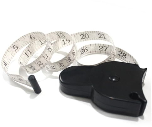 Calibro per Grasso Corporeo 1.5m Nero Abs con Nastro | Scala 0-70mm, Corpo Misuratore da 150cm, Risultati Rapidi e Uso Semplice