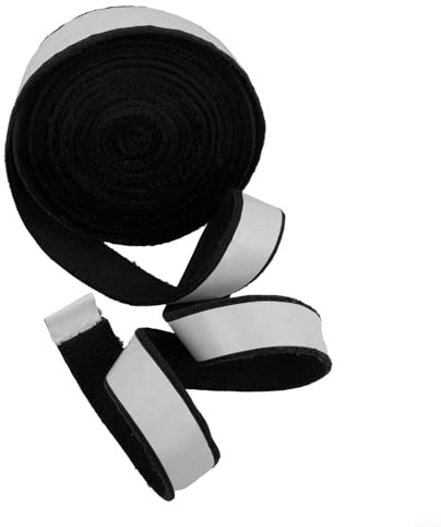 Cinta de agarre de toalla de 10 m para deportes de raqueta, microfibra suave y absorbente de sudor para bádminton y tenis (negro)