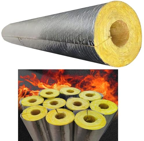 Tubo aislante de lana de vidrio, material aislante for tubos de lana de vidrio, aislamiento térmico y acústico, aislamiento térmico for tubos, 1 metro.(133mm,30MM)