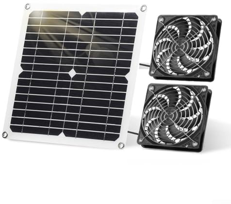 Ventilateur d'échappement solaire 12 W pour ventilation, refroidissement, dissipation de la chaleur dans les poulaillers avec design résistant aux intempéries IP65 et panneau solaire en silicone