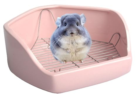 ABS Kleintier-Katzentoilette - 30cm Nagertoilette, Fünfeckige Kleintier-Toilettenecke für Käfig | Anti-Rollover-Toilette | rutschfeste, langlebige Ecktoilette für Kaninchen, Meerschweinchen & Hamster