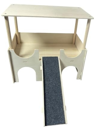 SZLIFE Maison en Bois pour Hamster, Couchage pour Petits Animaux, Cachette, Accessoires pour Cage, Articles pour Animaux de Compagnie, Abri pour Cochons D
