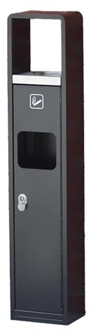 LYXWGRZD Standaschenbecher Für Draußen, Standaschenbechers Mit Mülleimer, Standaschenbecher Mülleimer Edelstahl, for Gärten Und Gewerbebereiche(Black B)