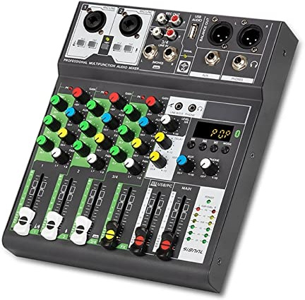 DJ-Mixer, Mixer Sound-Mischpult Bluetooth-kompatibler Mixer Professionell Gute Empfindlichkeit USB-Aufzeichnung Mini-DJ-Mischpult