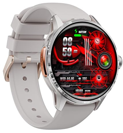Cuifati Reloj Inteligente 4G Reloj Inteligente 4G LTE Independiente con Pantalla HD de 1,6 Cámara Giratoria Ranura para Tarjeta SIM NFC para Llamadas Transmisión de (Silver)
