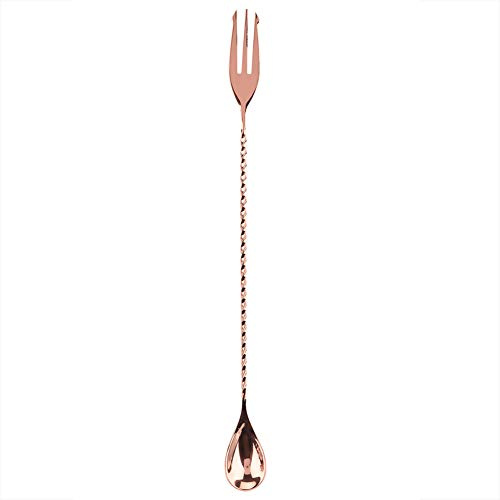 Tnfeeon Edelstahl-Cocktaillöffel mit Spiralmuster, Barlöffel Zum Mixen von Cocktails, Kaffee, Säften, Eistee, Glatte, Glänzende Oberfläche, Leicht, 1,3 Unzen, Einfache Handhabung in Bars und