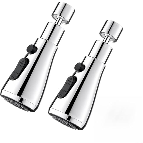 Kitchen Tap Spray Head, Dual-Pack Faucet Extender for Kitchen Sink with Multi-Spray Functions, Tap Adapter for Efficient Fruit Rinsing and Sink Corner Cleaning, Universal Tap Attachment Sink Kitchen