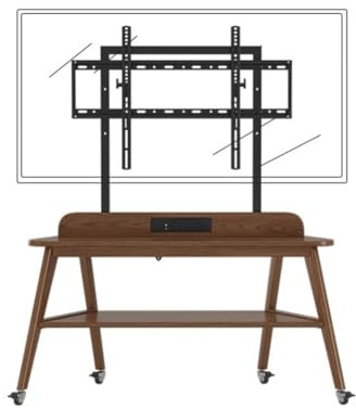 Rolling TV Cart Stand with Double-Layer Shelves, Mobile Floor TV Stand for 40-85 Inch Flat Screens