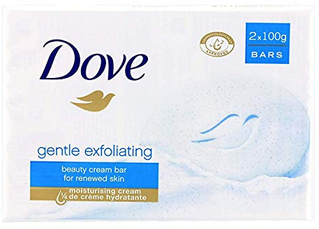 Dove Beauty Cream Bar Esfoliante delicato 2 x 100g, adatto per l'uso quotidiano su viso, corpo e mani, confezione da 12